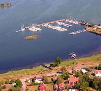 Flygbild över hamnen